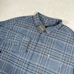 Eddie Bauer Men's 3XL Classic Fit Plaid Long Sleeve Button Up Shirt Chambray